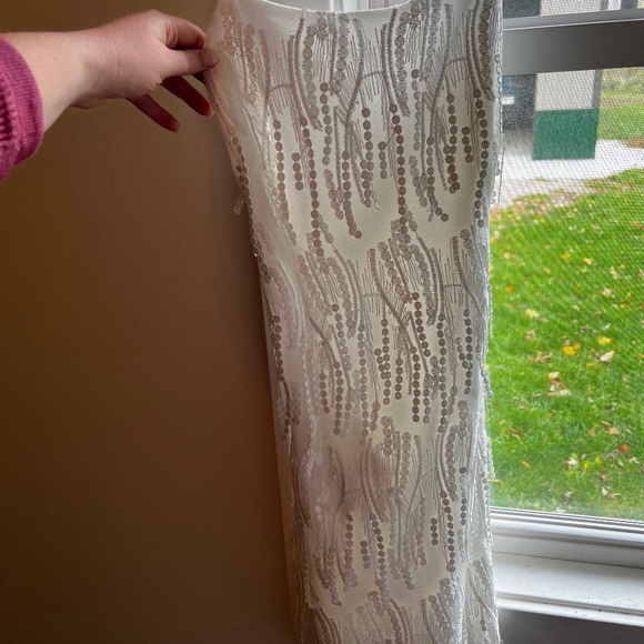 Making Magic White Fringe Lace-Up Mini Dress - Picture 1 of 3